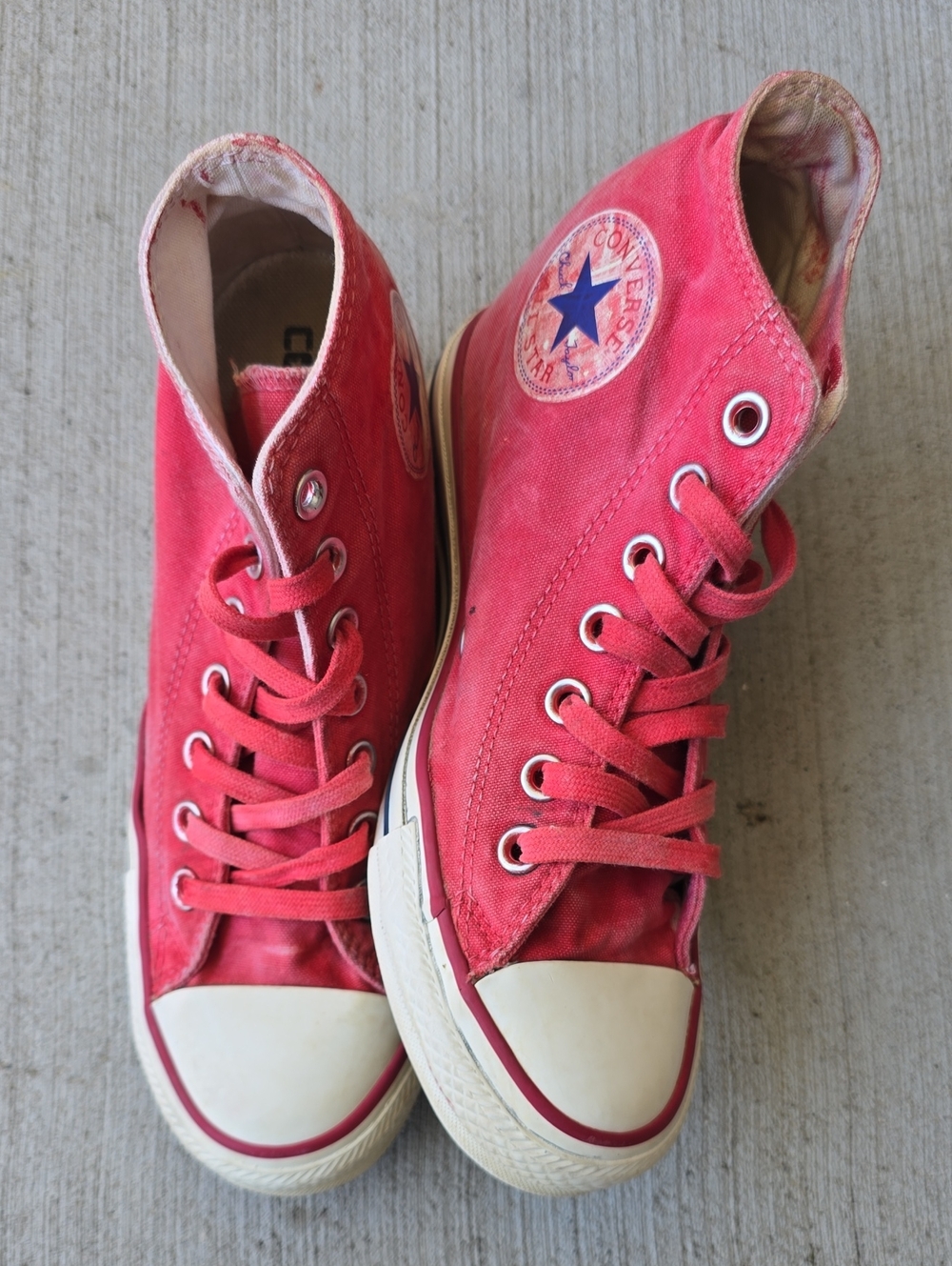 Chuck Taylor All Star Lux Mid High Top Sneakers Distressed red  Sz8 #547192C